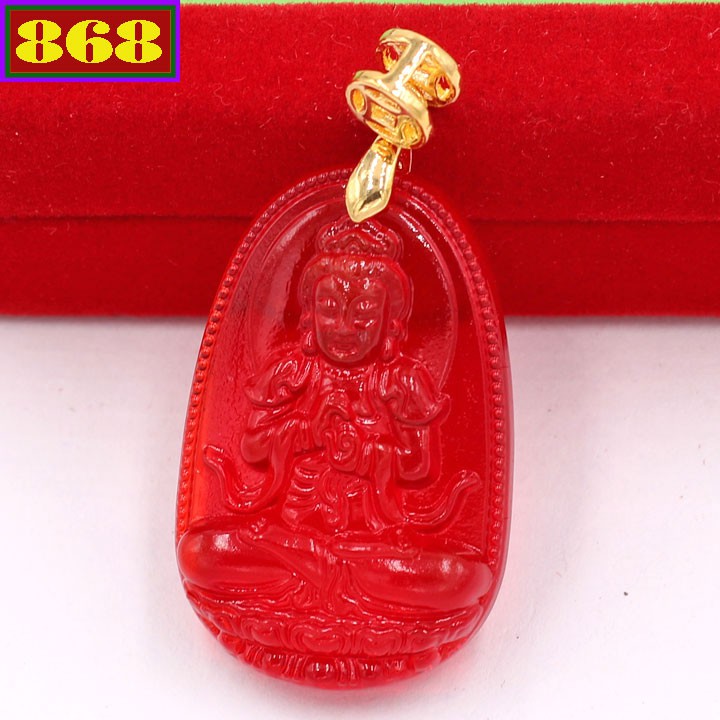 Mặt dây đeo Phật Đại Nhật như lai đỏ 3.6 cm MFBO5 -  Phật hộ mệnh người tuổi Mùi, Thân