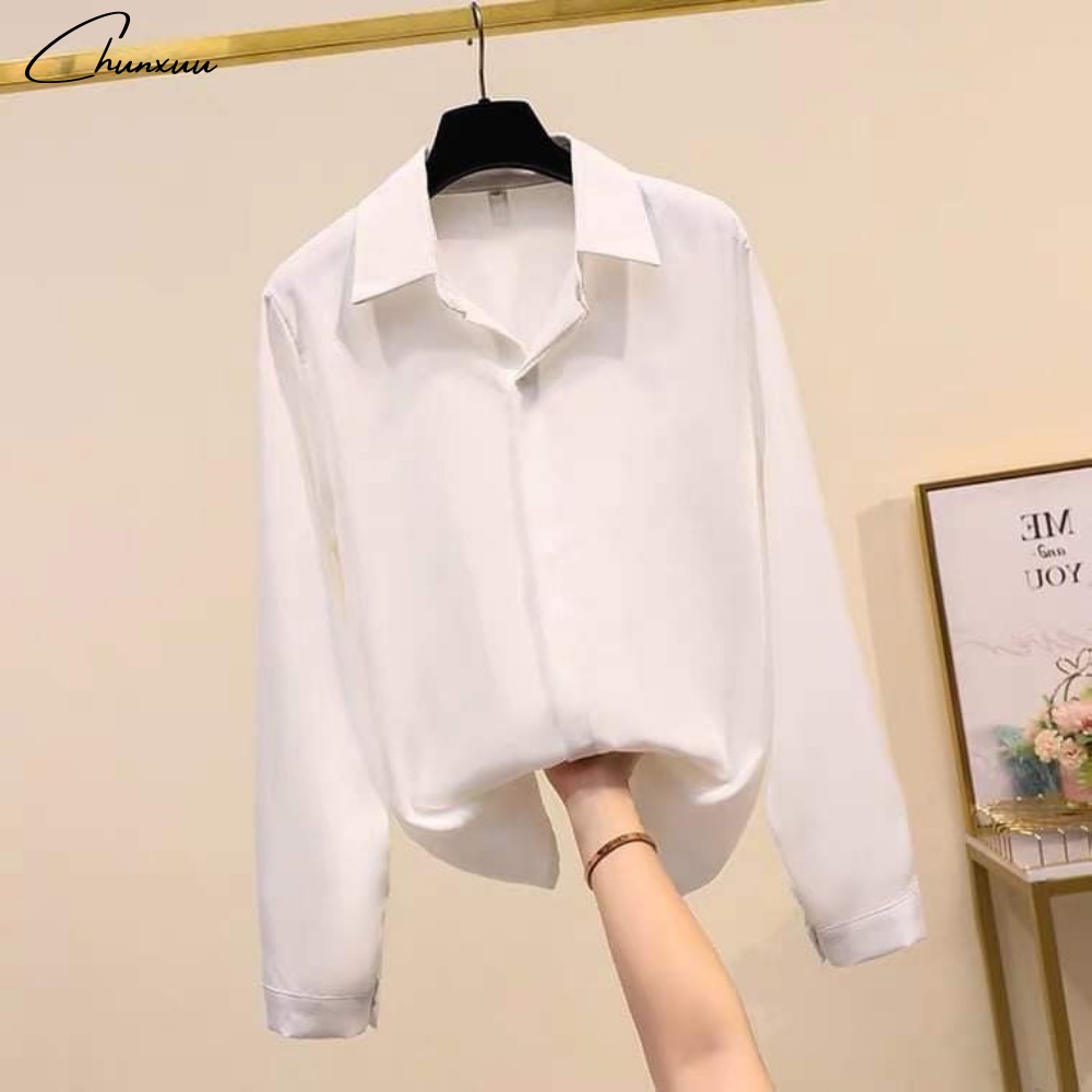 Áo sơ mi nữ công sở Hàn Quốc nẹp giấu cúc cơ bản SM01SP