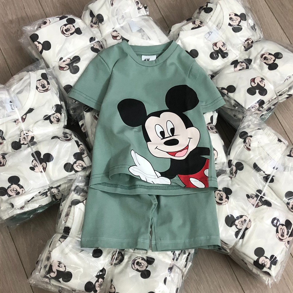 Set cặp bộ Mickey chất cotton cho bé trai size 1-6t