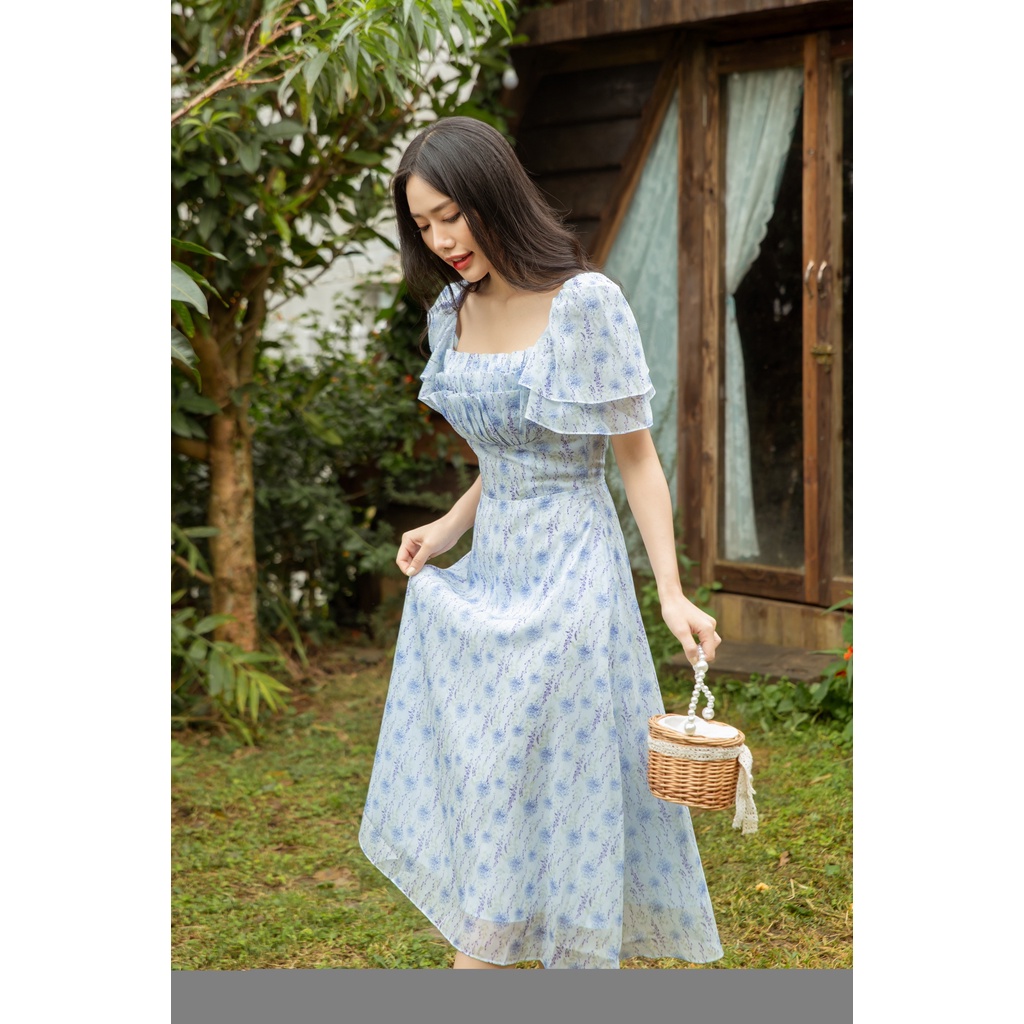 TIELA Đầm váy hoa xếp ngực ba tầng - Nomi Dress