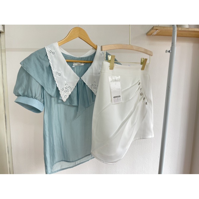 Chân váy nhún vạt chéo dáng chữ A công sở | BigBuy360 - bigbuy360.vn