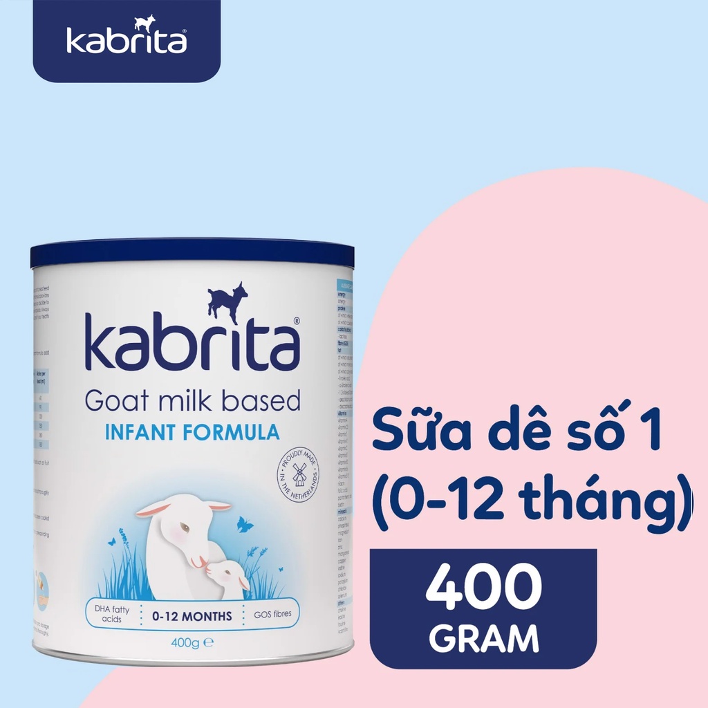 Sữa dê Kabrita Hà Lan số 1 dành cho trẻ từ 0 đến 12 tháng tuổi, hộp 400gr