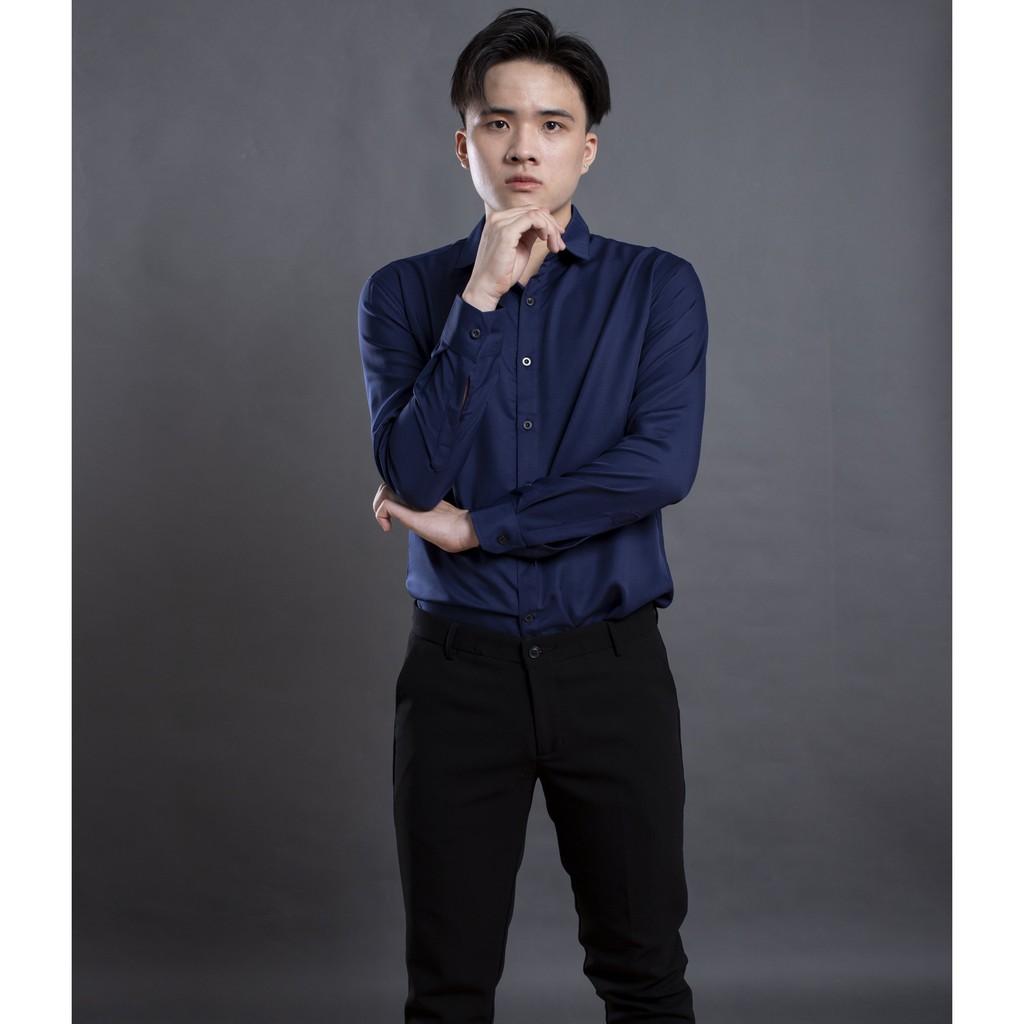 Áo sơ mi trơn form Hàn Quốc cho nam LADOS - 3523 chất kate lụa mềm mại thoáng khí - Áo sơ mi nhiều màu sắc trẻ trung | BigBuy360 - bigbuy360.vn