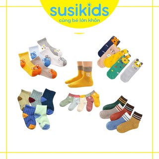 Set 5 đôi tất cho bé trai và bé gái  bền màu thoáng khí SUSIKIDS
