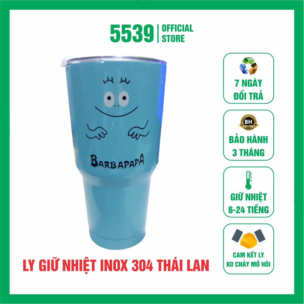 Ly giữ nhiệt thái lan, ly giữ nhiệt inox 900ml tặng kèm túi ống hút, cam kết không đổ mồ hôi - Shop 5539