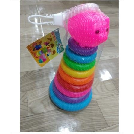 Xếp Vòng Sato Đồ Chơi Xếp Vòng Nhựa Nhiều Màu Cho Bé Hàng Việt Nam)