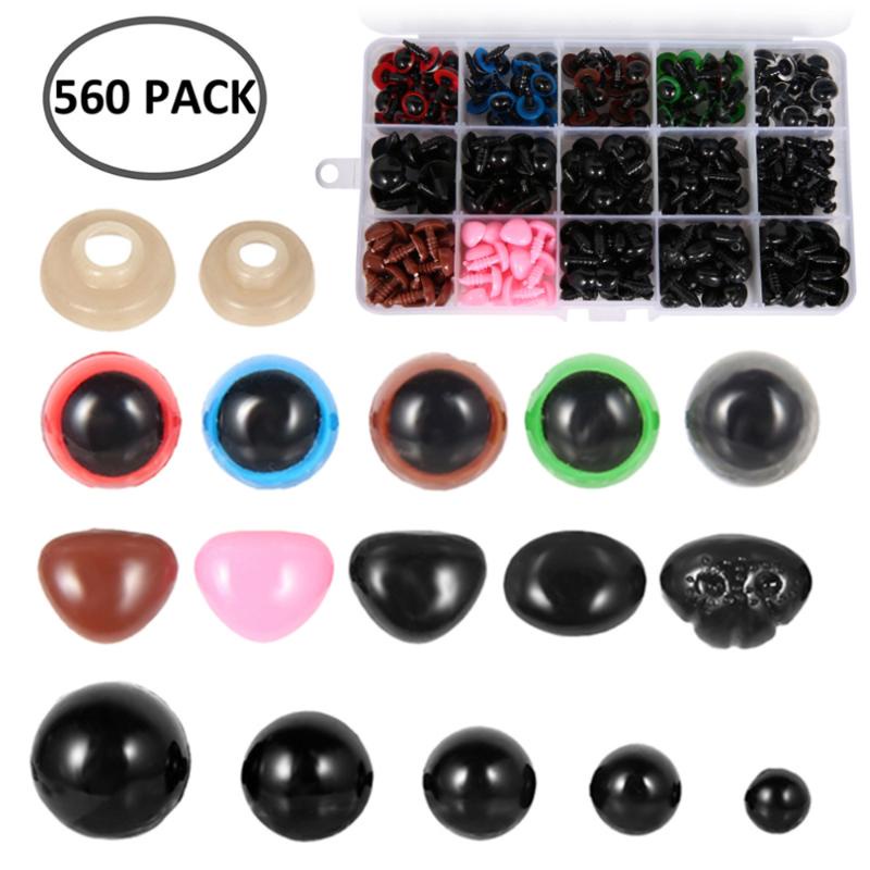 Bộ 560 mắt và mũi nhựa an toàn cho búp bê