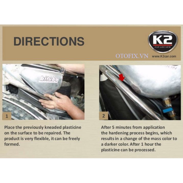 K2 Mega Bond - keo gắn hàn đắp kim loại, nhựa dùng cho sửa chữa ô tô xe máy và công nghiệp