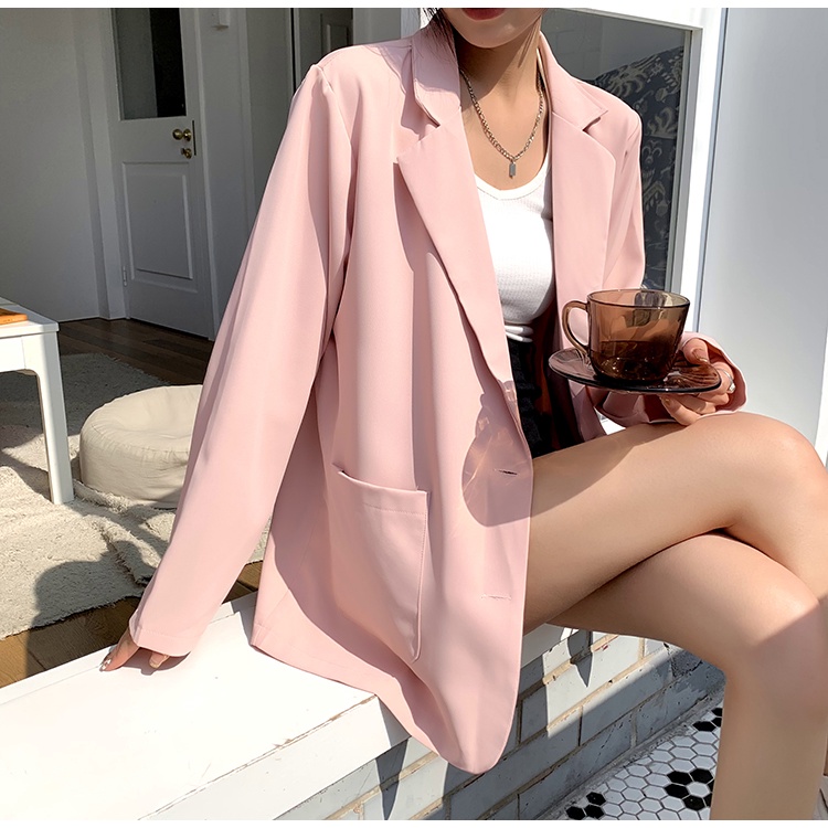 Áo Khoác Vest Dáng Rộng Thiết Kế Đơn Giản Thiết Kế Mới Thời Trang Mùa Thu Dành Cho Nữ