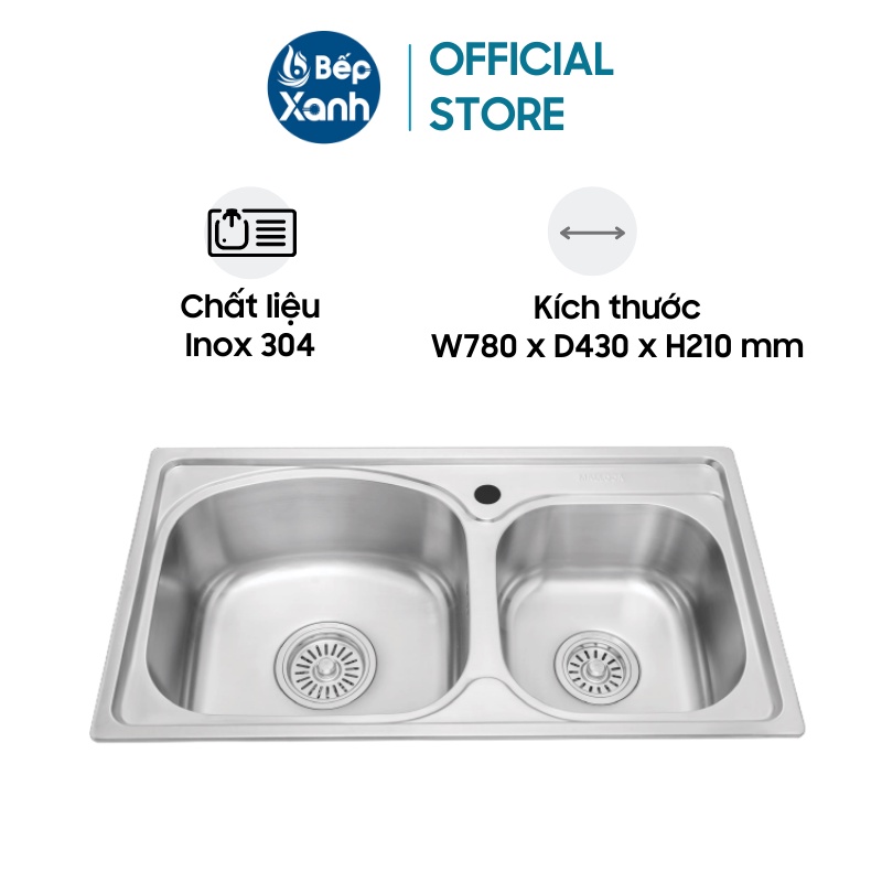 [FREESHIP HCM] Chậu Rửa Chén Malloca MS 1011P - Chất Liệu Inox 304