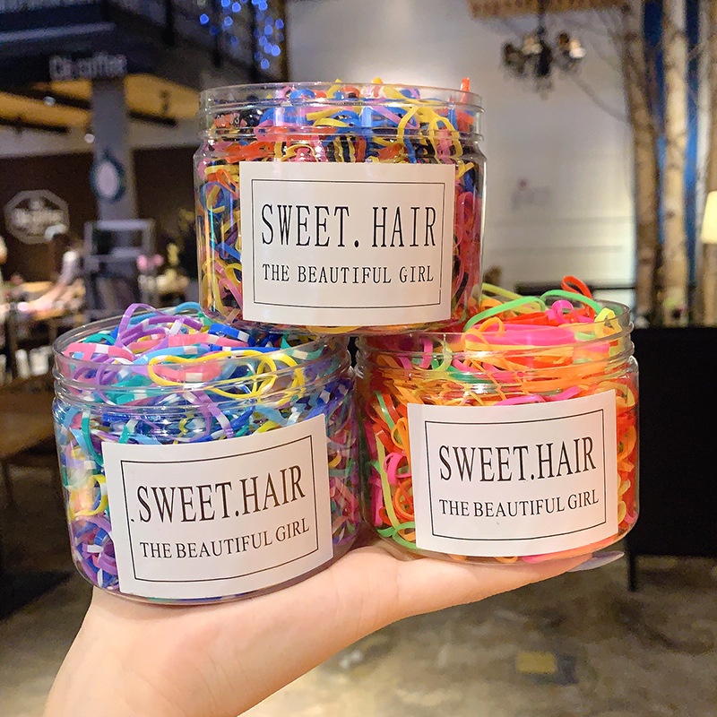 2500 Dây Buộc Tóc Cao Su Co Giãn Nhiều Màu Sắc Thời Trang Hàn Quốc Cho Nữ