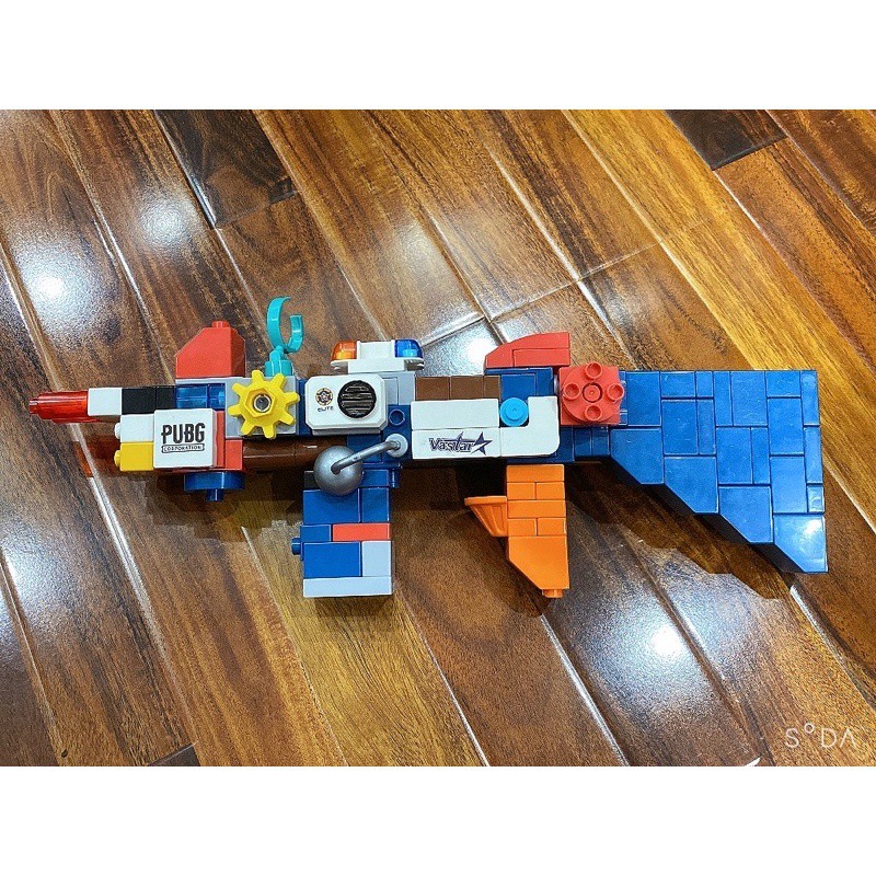 Bộ lắp ghép lego 130 chi tiết hình súng, robot chính hãng feelo