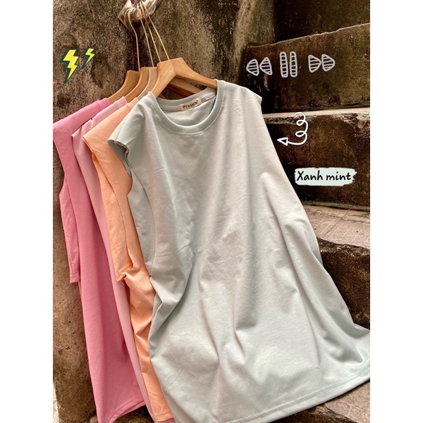 Set áo thun tanktop trơn kèm lót trong - 8 màu pastel GENZ ❤️