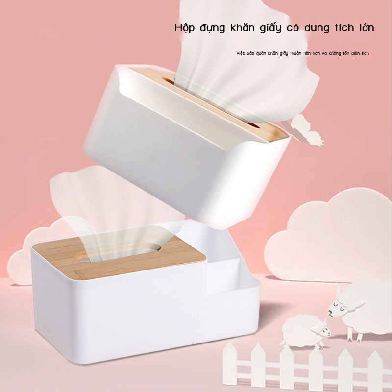 Hộp Đựng Khăn Giấy Bằng Gỗ Tre Cao Cấp Thiết Kế Đơn Giản Sáng Tạo