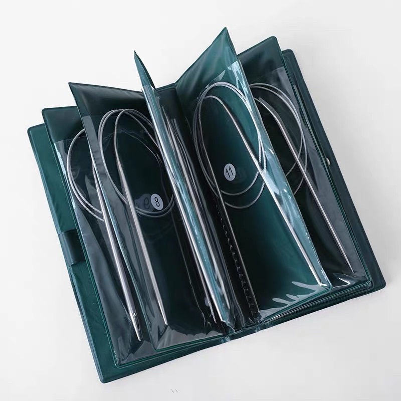Bộ 11 kim đan vòng dài 60cm tặng kèm bao da