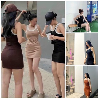 Đầm body phối viền,Váybody,Đầm ba lổ