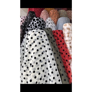 Vải organza chấm be đen vay áo, váy, đầm