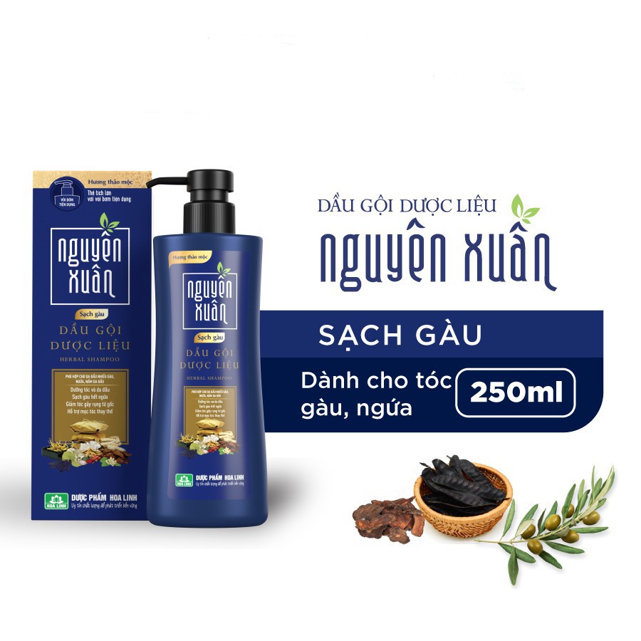 Dầu gội dược liệu Nguyên Xuân dành cho da đầu gàu, dưỡng tóc mềm mượt NX6