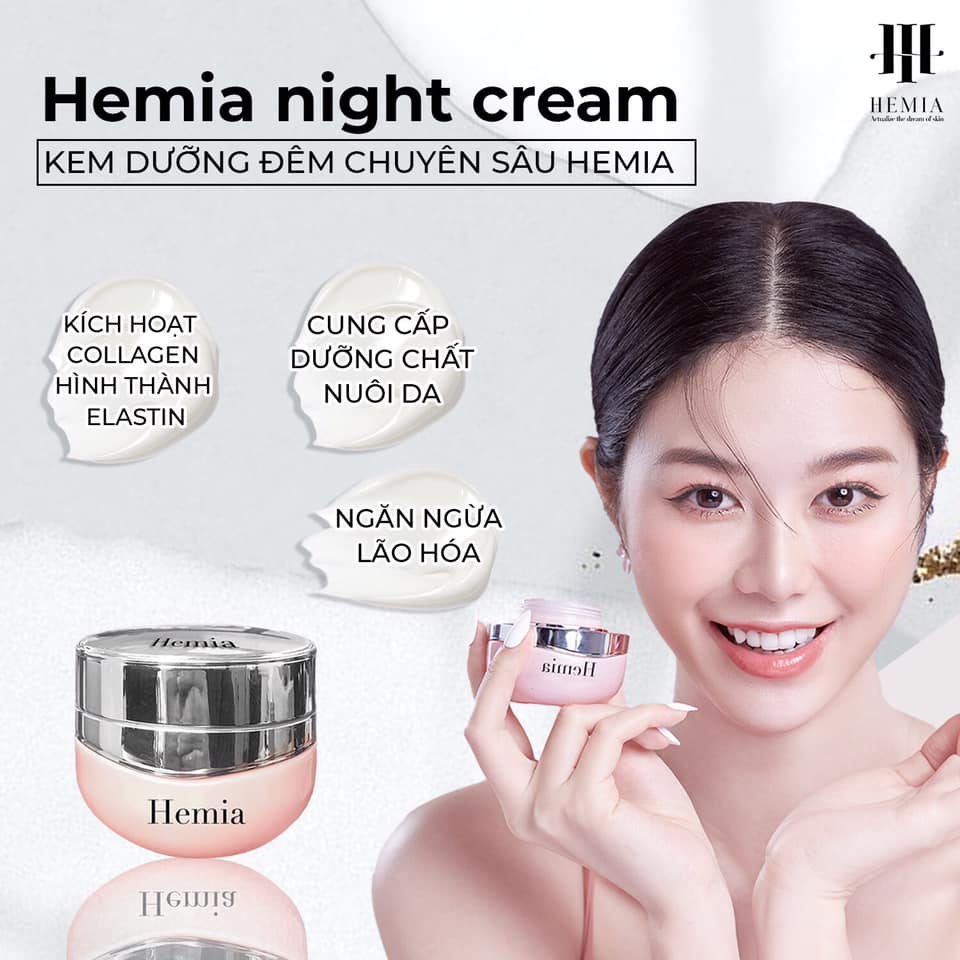 kem face hemia, kem face night cream hemia hàn quốc hộp 35gr