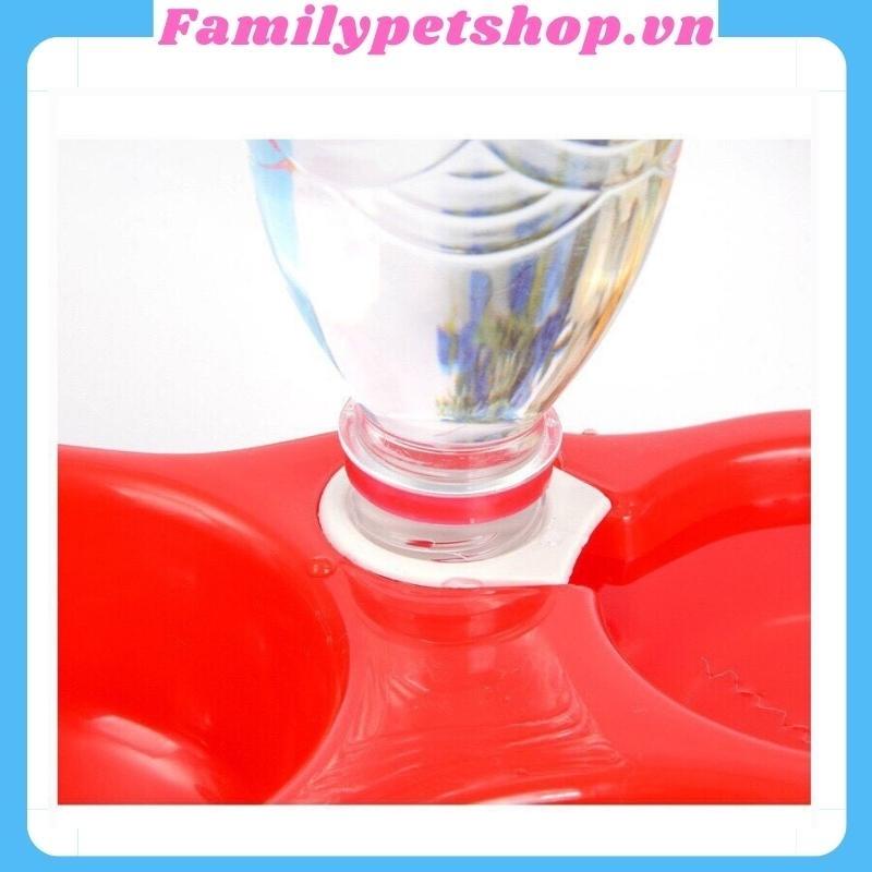 Bát ăn cho chó mèo bát nhựa đôi có gắn bình nước tự độngfamilypetshop.vn