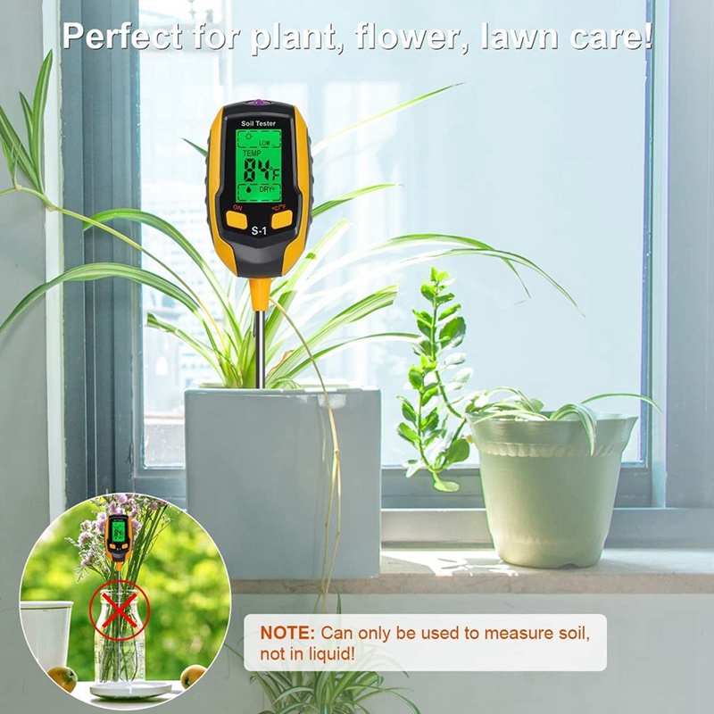 Máy Đo Độ Ẩm Đất / Độ PH / Nhiệt Độ / Độ Ẩm / Đất 4 Trong 1