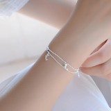 Lắc tay nữ hai vòng cá heo xinh xắn HHN-SLS515(Bạc)