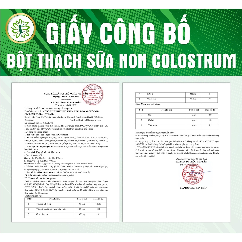 Bột Thạch Sữa Non Colostrum - Làm Rau Cau, Tiêu Hóa Tốt, Tăng Sức Đề Kháng, Nâng Cao Miễn Dịch, Thơm Ngon