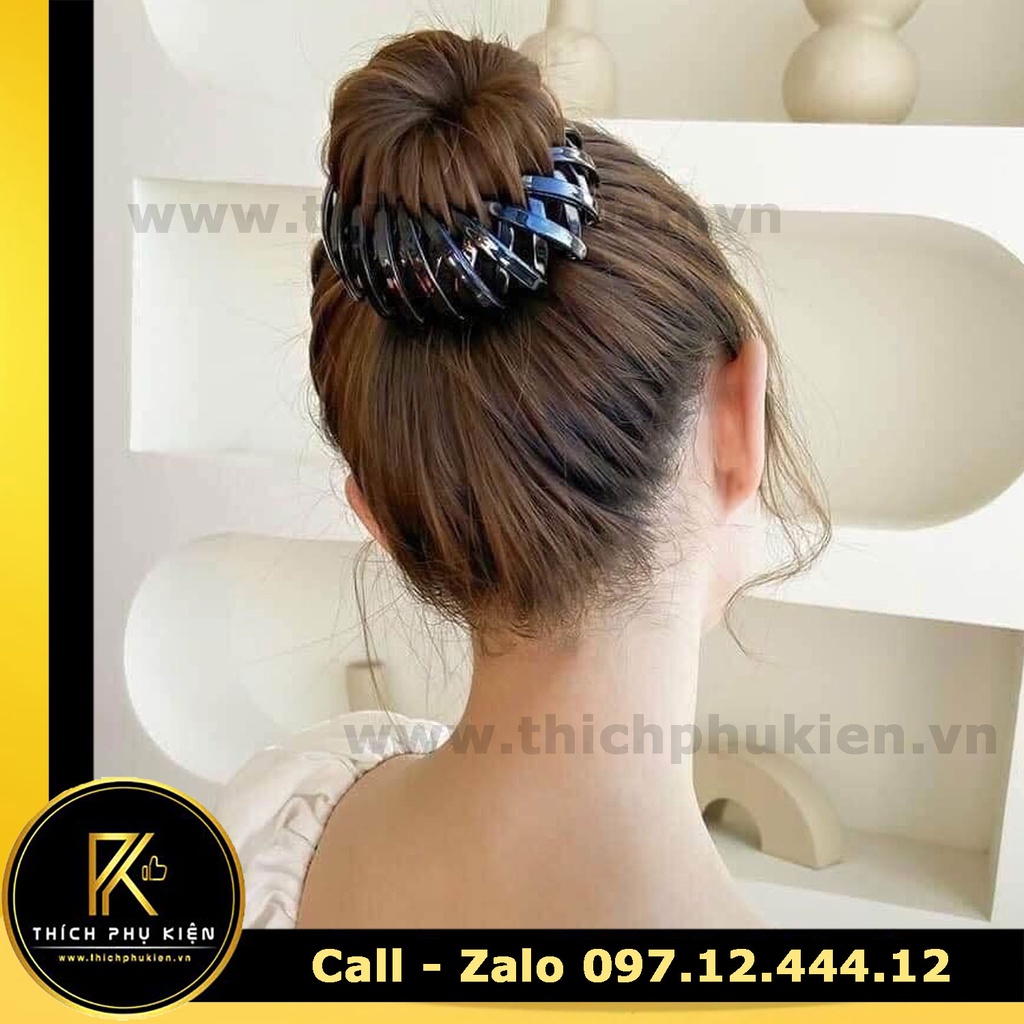 Búi Chụp Tóc Đa Năng Hot Trend HÀN QUỐC Co Giãn Hình Tổ Chim - Nhung Mềm