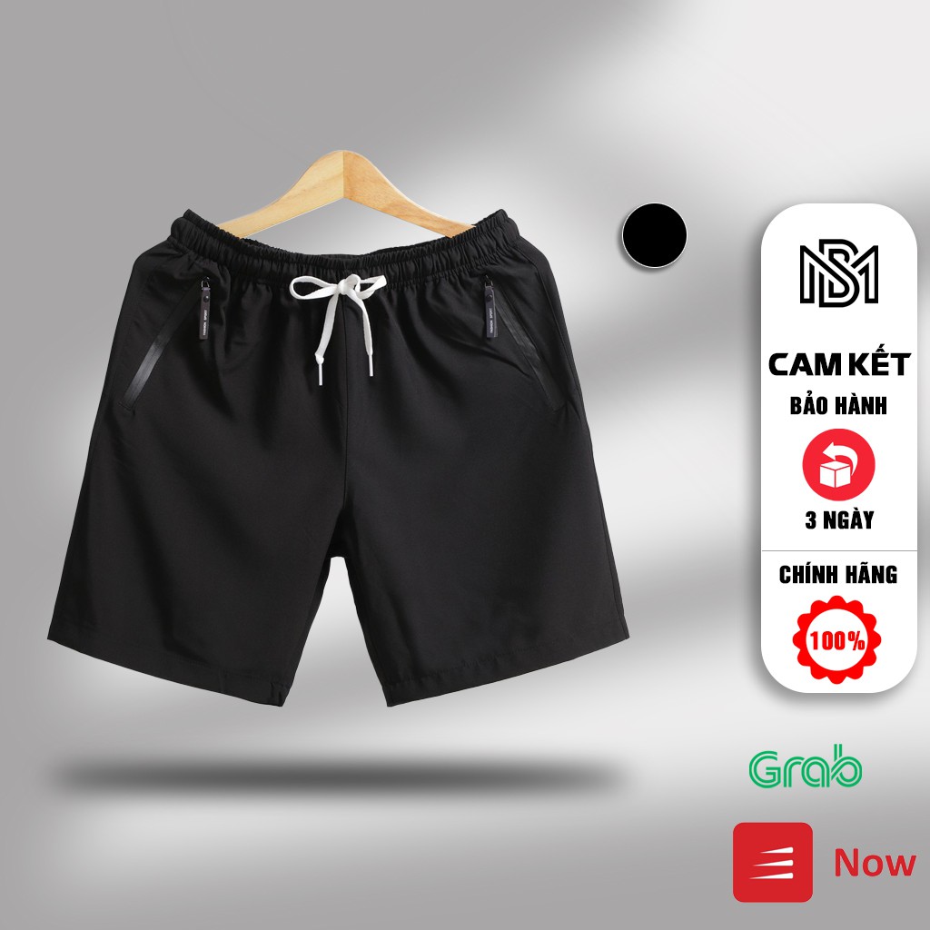 Quần Short thun nam trơn, khóa kéo chống nước cao cấp phom (45-85kg)
