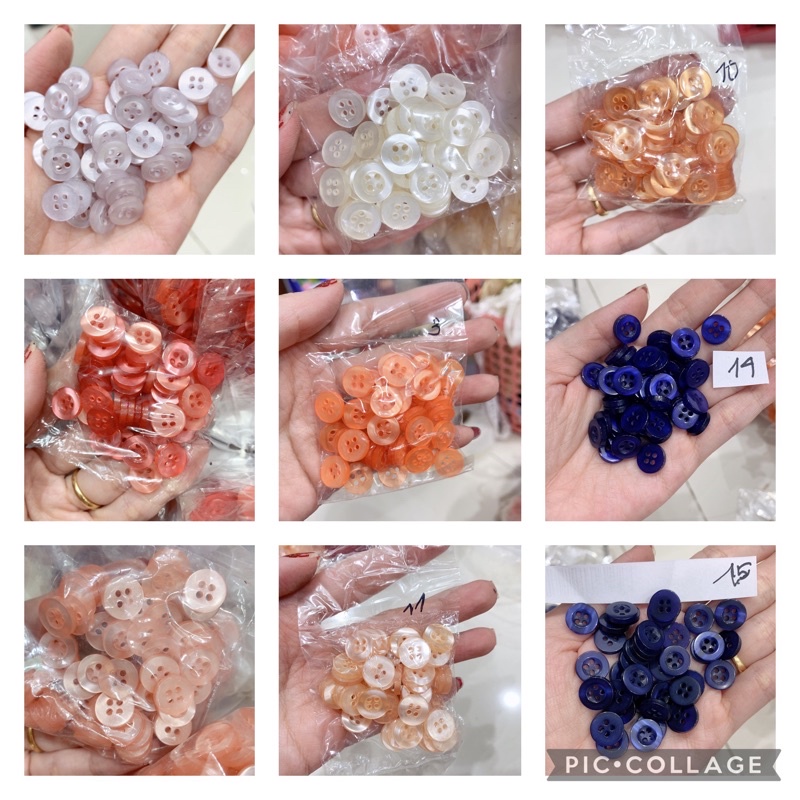 Nút áo sơ mi nhiều màu