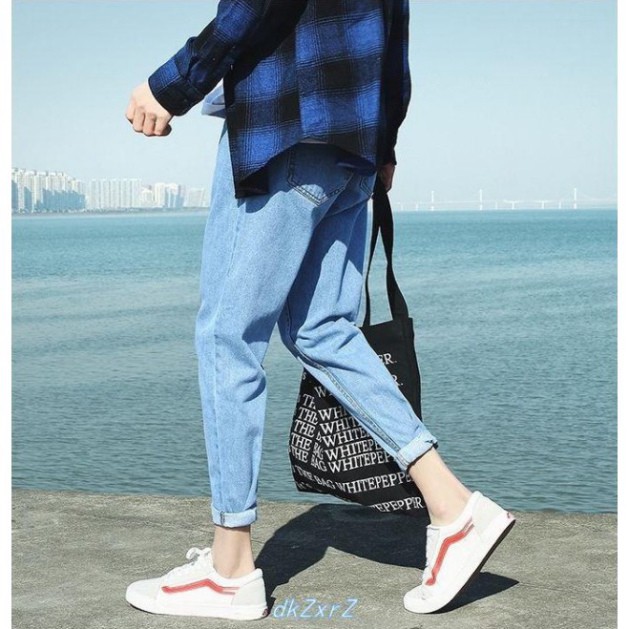 Quần Jean Baggy Nam Basic Xanh Sáng Siêu Hot - SP39