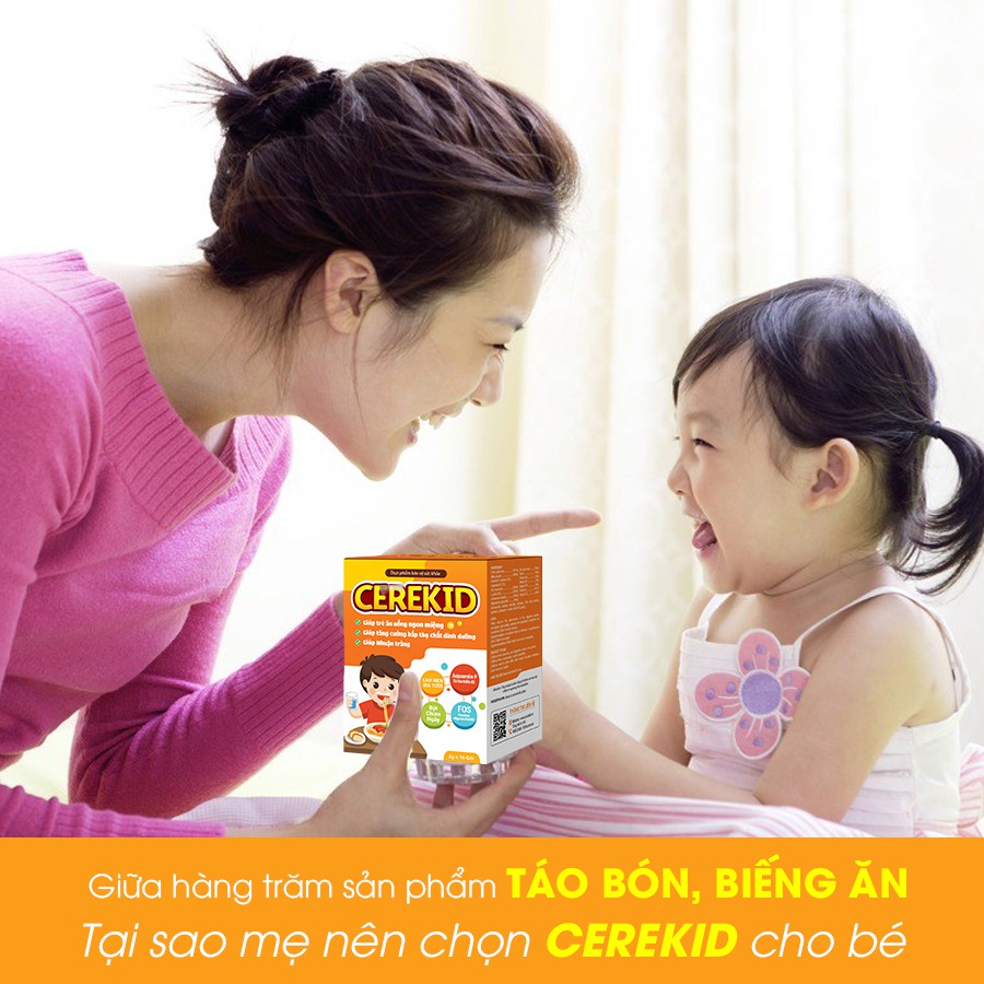 Cerekid. Cốm ăn ngon cho bé, cải thiện tình trạng trẻ biếng ăn, táo bón, tiêu hóa tốt ( Hộp 16 gói )