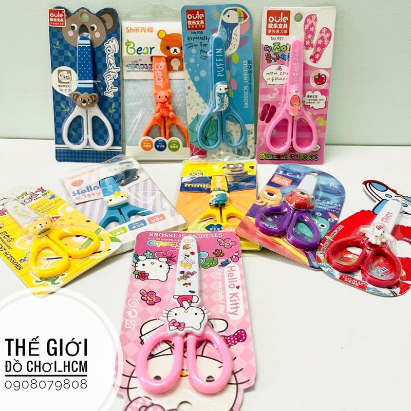 [LOẠI TỐT-NHIỀU MẪU] Kéo cắt giấy có nắp đậy cho bé học thủ công.
