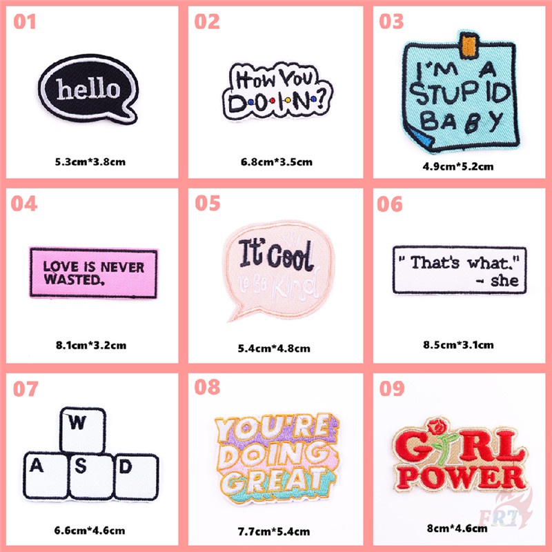 ♚ Miếng Dán Ủi Lên Quần Áo In Chữ Tiếng Anh Cá Tính ♚ 1 Sticker Ủi Thêu Hình Huy Hiệu