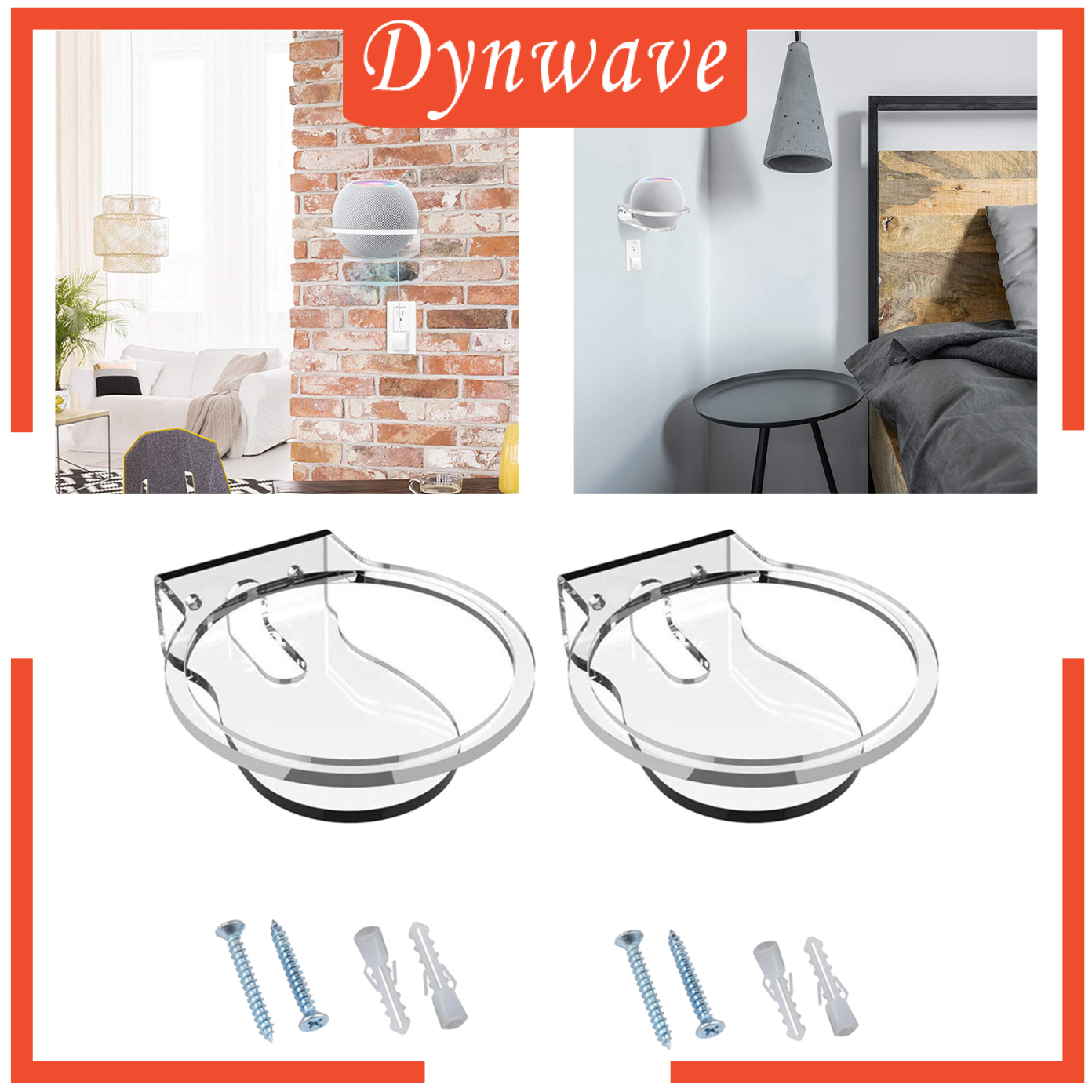 [DYNWAVE]Premium Clear Home Speaker Wall Mount Holder for Homepod Mini Wall Stand