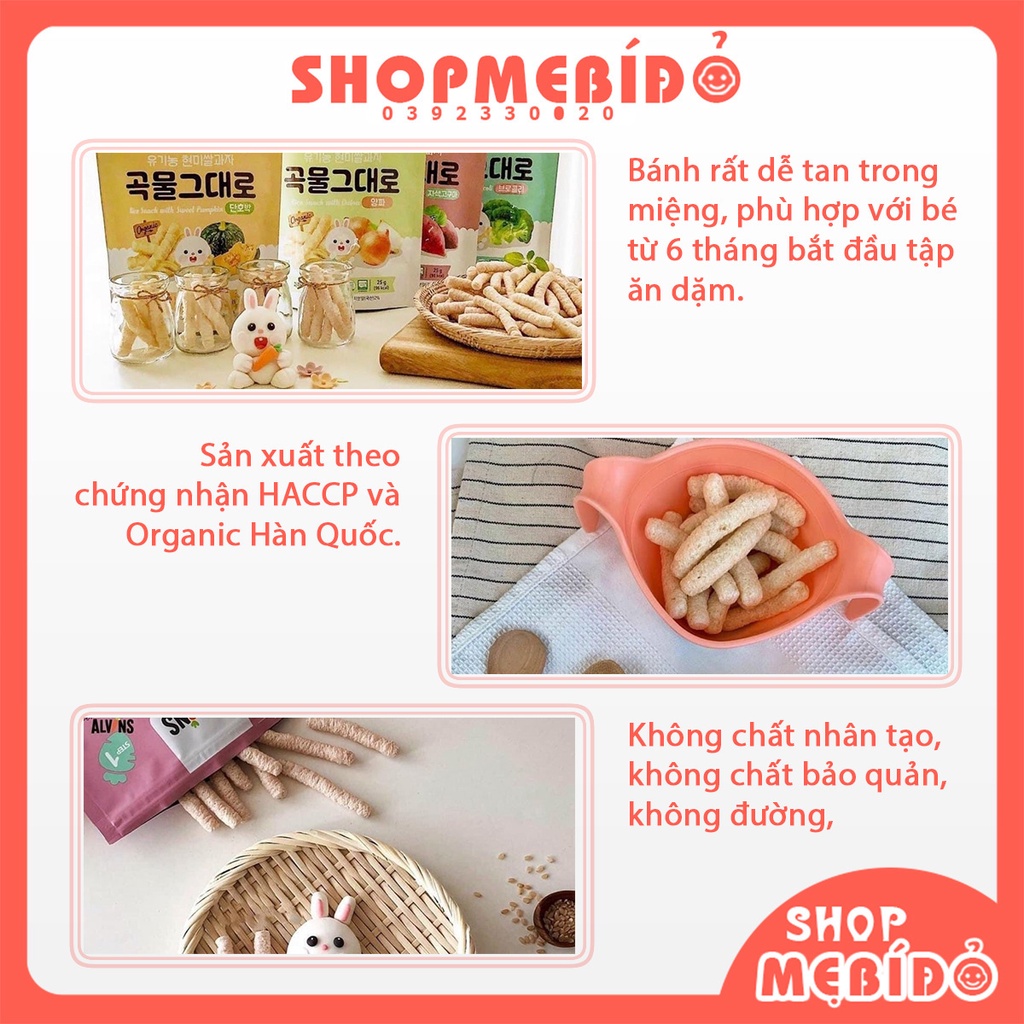 Bánh Ăn Dặm Gạo Lứt Hữu Cơ Hình Que Alvins Cho Bé 6M+ Shop Mẹ Bí Đỏ TP86