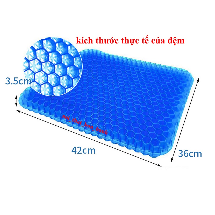 Đệm ngồi bệt GEL 3D THOÁNG KHÍ SILICON nệm ngồi bệt CHỐNG MỎI đệm VĂN PHÒNG đệm GEL TỔ ONG ngồi Ô TÔ chống Ê MỎI