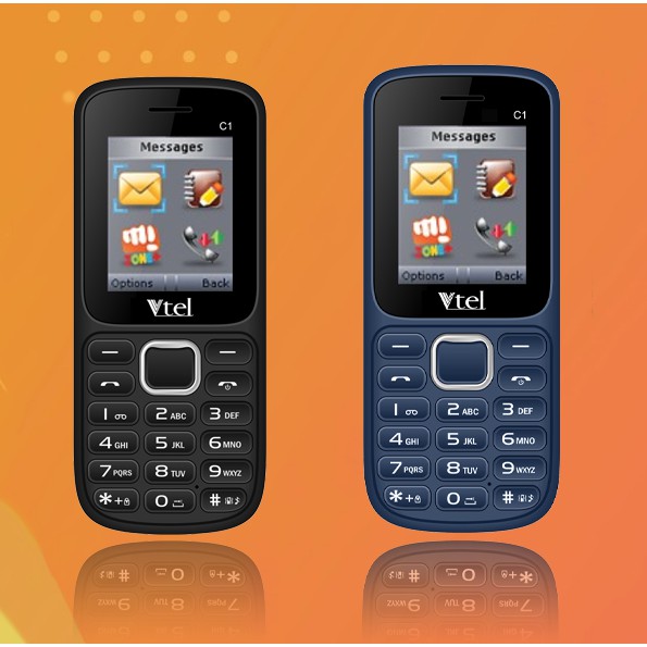 Điện Thoại GSM Vtel C1 (2 Sim) - Số To, Chữ To, Pin Bền, FM loa ngoài, Thiết Kế Đẹp - Hàng Chính Hãng, Bảo Hành 12 Tháng