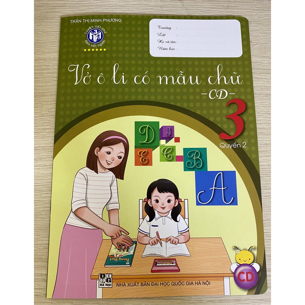 Bộ vở ô li mẫu chữ lớp 3
