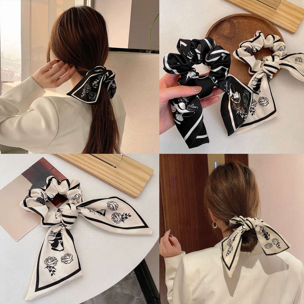 Dây Buộc Tóc Thắt Nơ Phong Cách Retro Sáng Tạo Cho Nữ