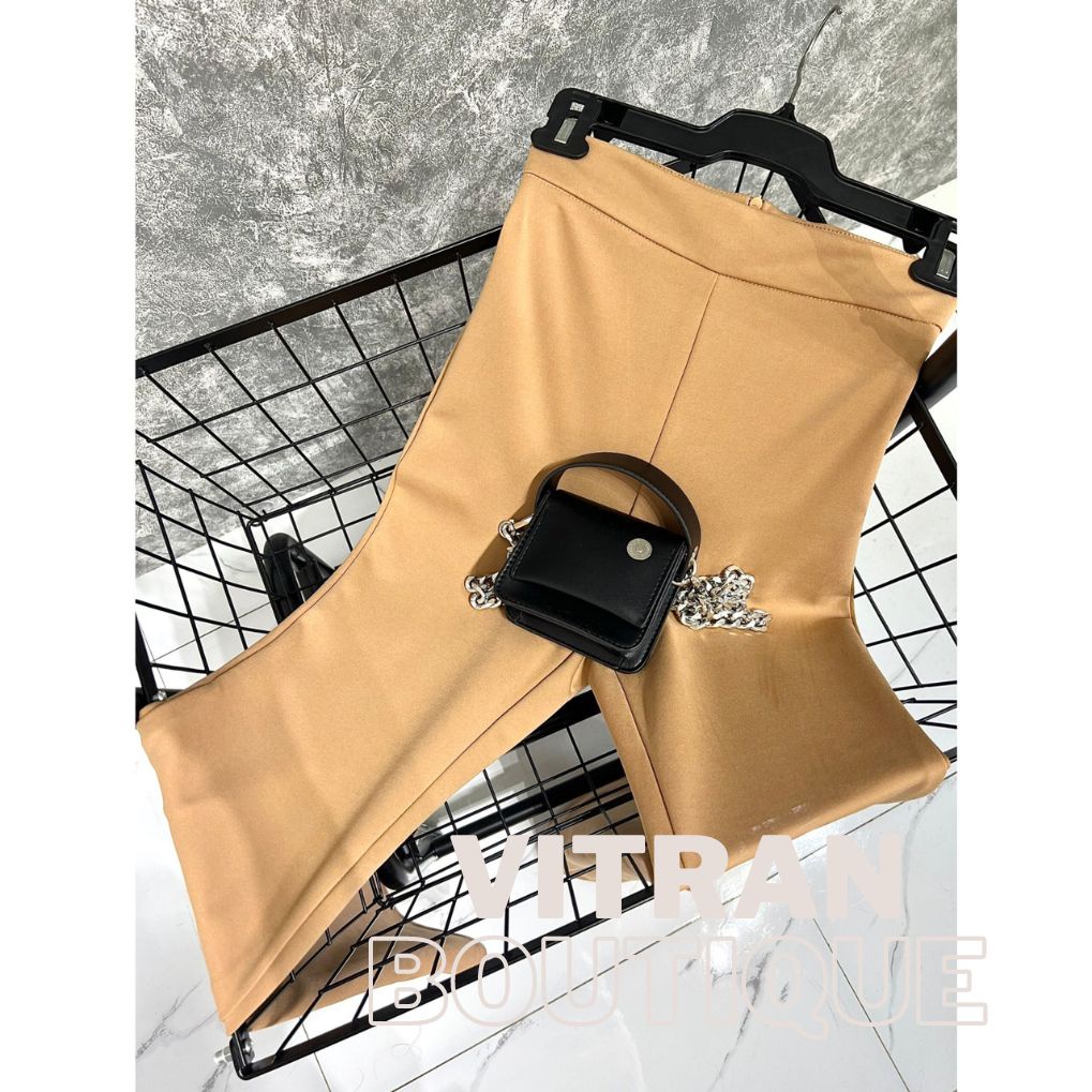 Quần ống loe lưng cao hack dáng