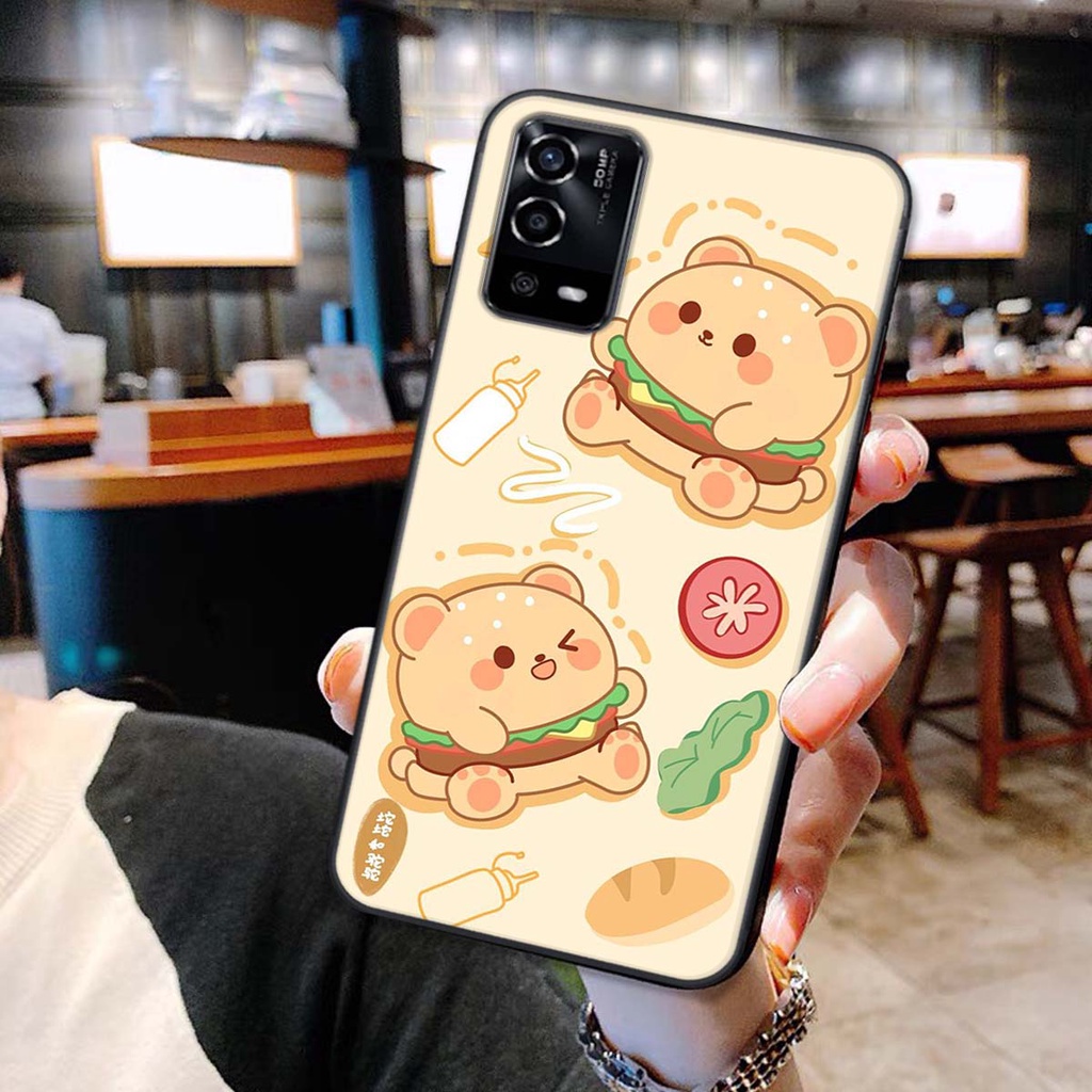 Ốp lưng điện thoại oppo a55 4g / a55 5g in hình gấu humberger chi bi vô cùng đáng yêu