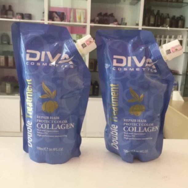 Ủ tóc hấp phục hồi tóc kem hấp hấp tóc COLLAGEN DIVA hương thơm nước hoa túi 500ml hàng chính hãng