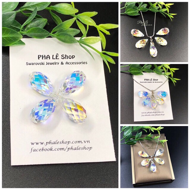 Mặt Dây Chuyền Pha Lê Swarovski Giọt Nước Dát Nhiễn S21mm