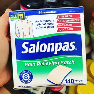 MIẾNG DÁN SALONPAS GIẢM ĐAU MỸ HISAMITSU SALONPAS 140 MIẾNG