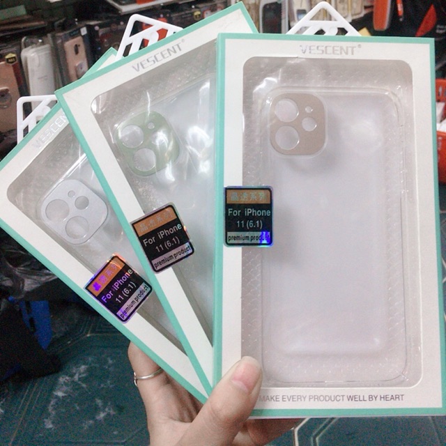 ỐP LƯNG VESCENT CỨNG TRONG VIỀN CAM BẢO VỆ IPHONE 11 / 11 PRO