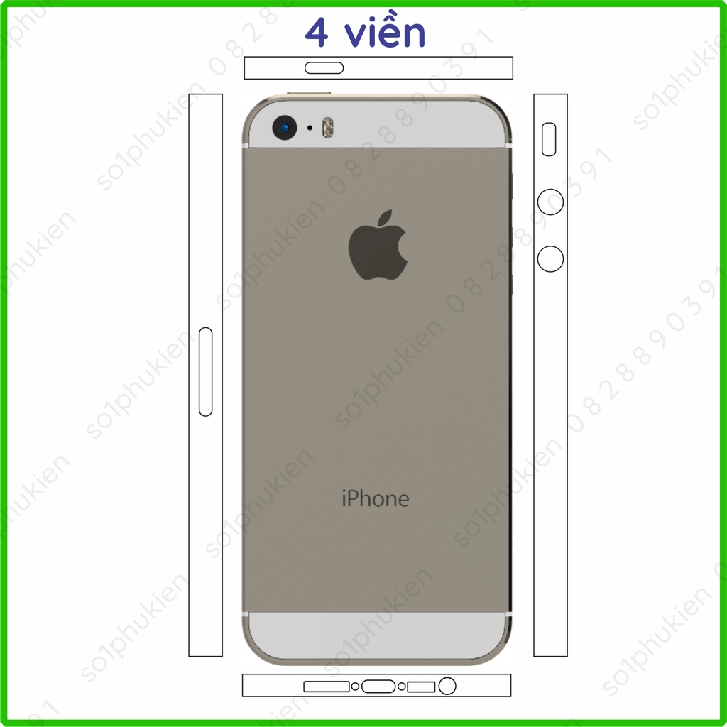 Dán PPF iPhone 5 / 5s / 5c/ 5se loại trong, nhám, da cá sấu dành cho màn hình, mặt lưng, mặt lưng+ 4 viền