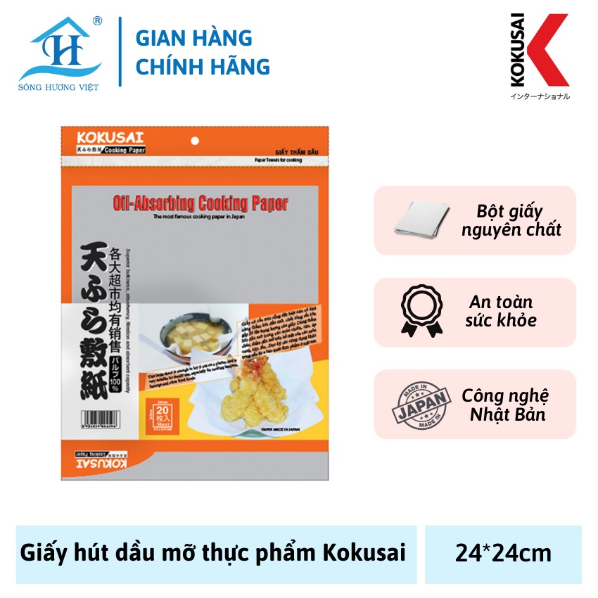 Giấy thấm dầu KOKUSAI công nghệ Nhật Bản, thấm hút dầu mỡ gấp 20 lần, bảo vệ sức khỏe - Hàng chính hãng Sông Hương Việt