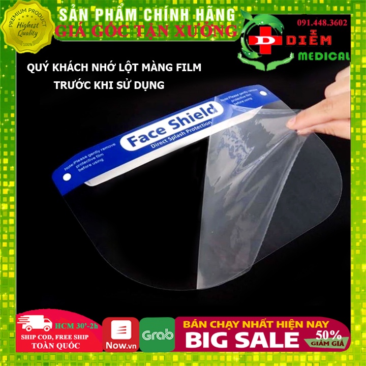 Kính Chống Giọt Bắn Face Shield, Kính Bảo Hộ, Mặt Nạ Mũ Tấm Chắn Chống Dịch Xốp PET Trong Suốt Chính Hãng An Toàn