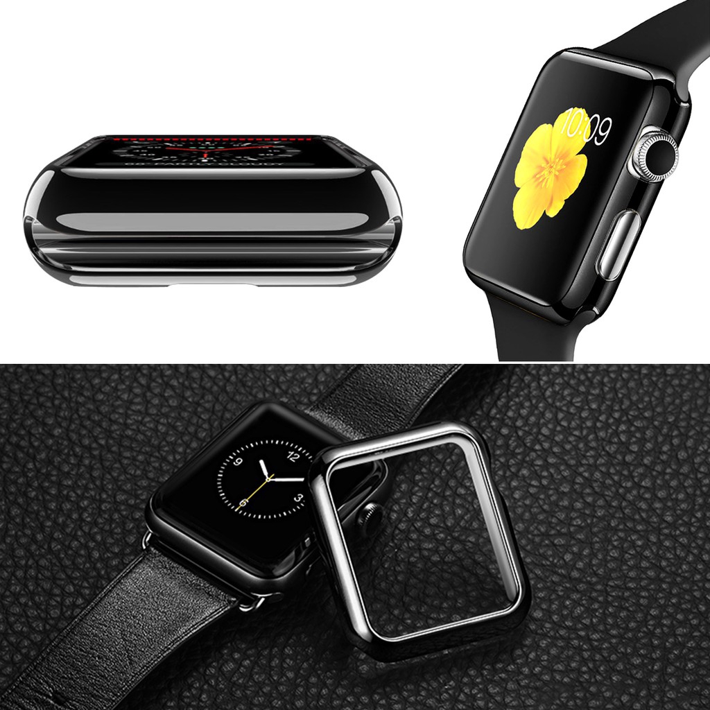 Magnetic Adsorption metal frame Clear Protector Case for Apple Watch Series 4 3 2 1 38 40 42 44 mm